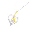 Haus of Brilliance 10K Two-Tone Gold Diamond Accent Diamond Swirl Open Heart Pendant Necklace - 3 of 4