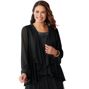 Woman Within Women's Plus Size 2-Piece Sheer Jacket Set - 1 of 4