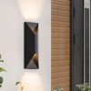 Rennnsan Alvene 14"H Hardwired Rectangle Industrial LED Dimmable Outdoor Wall Sconce in Black - 4 of 4