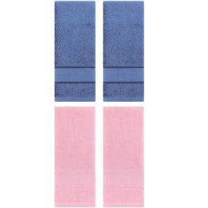REGALWOVEN 4 Pcs Bathroom Decorative Cotton Soft Absorbent Sold Striped Hand Towel - 1 of 4
