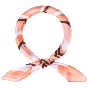 INSPIRE CHIC Women's Stripes Printed Square Satin Neck Scarves 1Pc - 1 of 4