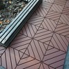 Vynxaria Brown Waterproof Plastic Interlocking Gray Tiles (44 Pieces) with Diagonal Stripes, Ideal for Poolside, Balcony, Patio & Backyard - 2 of 4