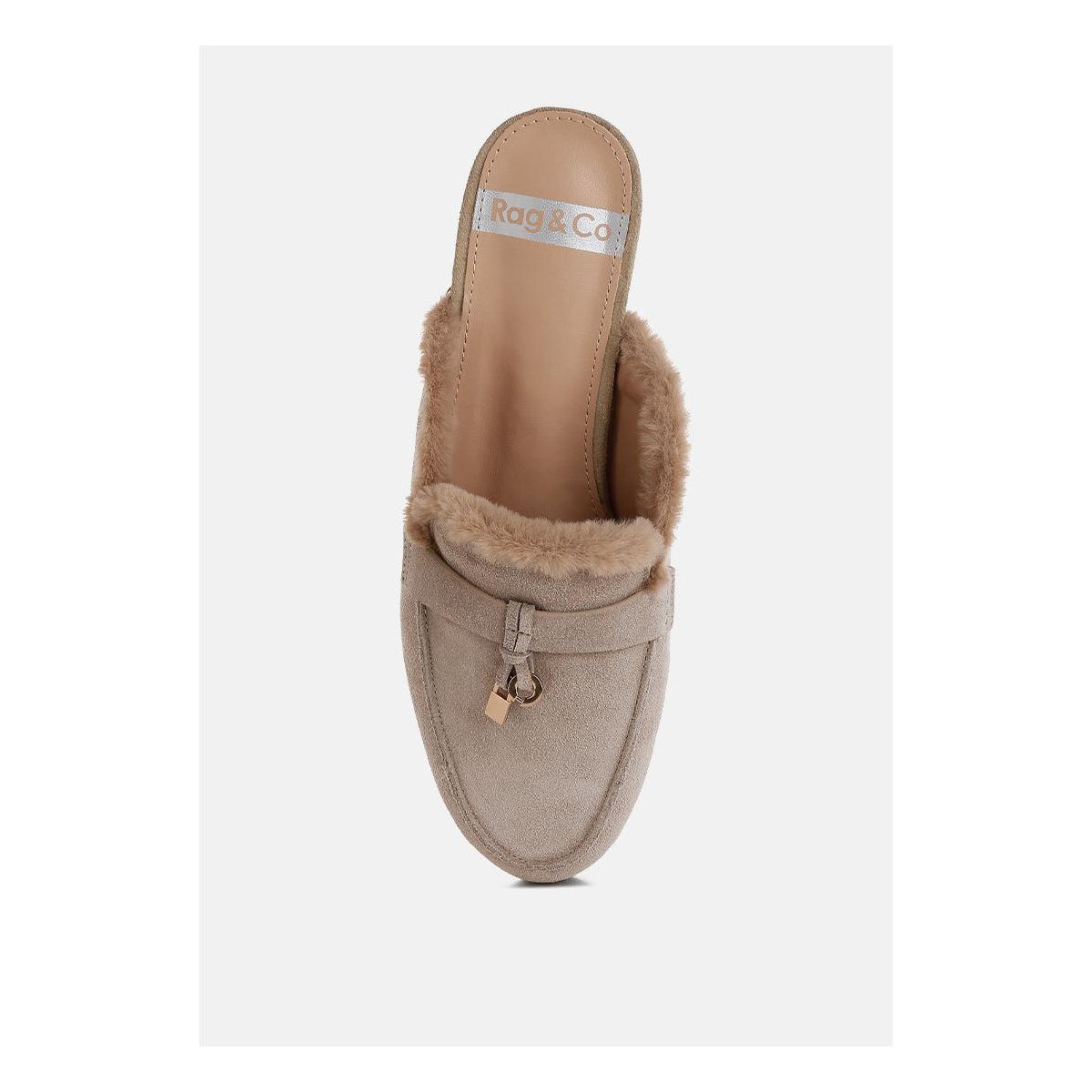 Женские сабо Rag & Co Womens Bosnia Suede & Faux Fur Slip On Mules 8 — фото 4