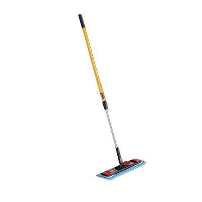 Adaptable Flat Mop Kit with Blue Microfiber Pads and Extendable Handle