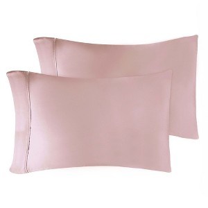 Premium Cotton 300 Thread Count Solid Pillowcase Set of 2 by Blue Nile Mills - 1 of 3