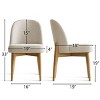 Upholstered Linen Dining Chairs with Solid Wood Legs, Modern Armless Fabric Chairs for Dining Room or Kitchen Table-Maison Boucle - 3 of 4