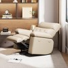 Manual Recliner Chair,360 Degree Swivel Single Sofa,Pu Leather Cozy Lounge Chair,Wide Single Recliner Chair with Side Pocket for Nursery,Bedroom - 3 of 4