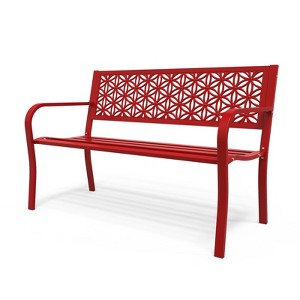Karl Home | 50 in. Metal Outdoor Bench (7 colors available) - 1 of 4