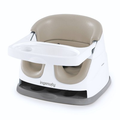 Ingenuity Baby Base 2-in-1 Booster Feeding and Floor Seat with Self-Storing Tray - Cashmere