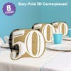 Big Dot of Happiness 3D Gold 50th Birthday Centerpiece Table Decorations, Freestanding Adult 50th Birthday Party Centerpieces - 8 Count - 2 of 4