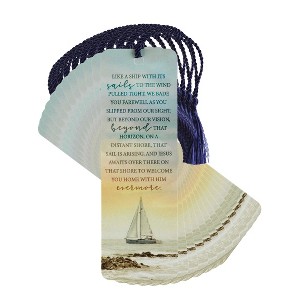 Dicksons Bereavement Poem Ship with Sails Blue 6 inch Paper Tussled Bookmark Pack of 12 - 1 of 4