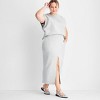 Women's Front Slit Fleece Midi Skirt - Future Collective Gray - image 3 of 3