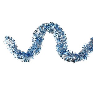 Northlight 12' x 4" Unlit Silver/Icy Blue Wide Cut Shiny Tinsel Christmas Garland - 1 of 4