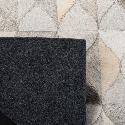 Handmade Gray Geometric Cowhide Area Rug 5' x 8'
