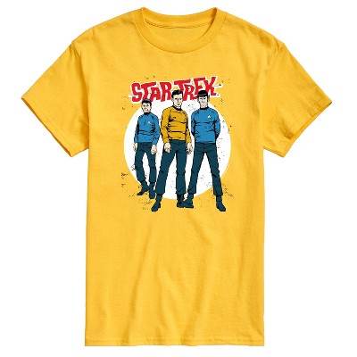 Men's - Star Trek - Galaxy Captain Kirk Spock Crew Short Sleeve Graphic T-Shirt