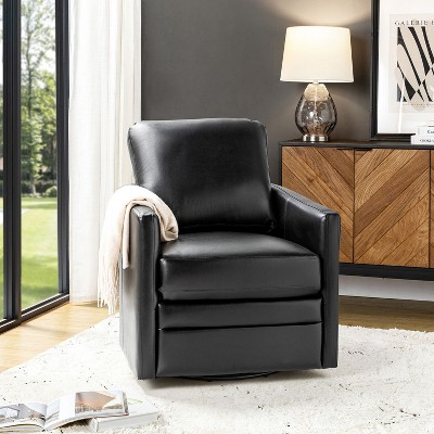 Hugo  Fall  Transitional  Wooden Upholstered Swivel Chair with metal base  for Bedroom and Living Room Deal of the day | ARTFUL LIVING DESIGN