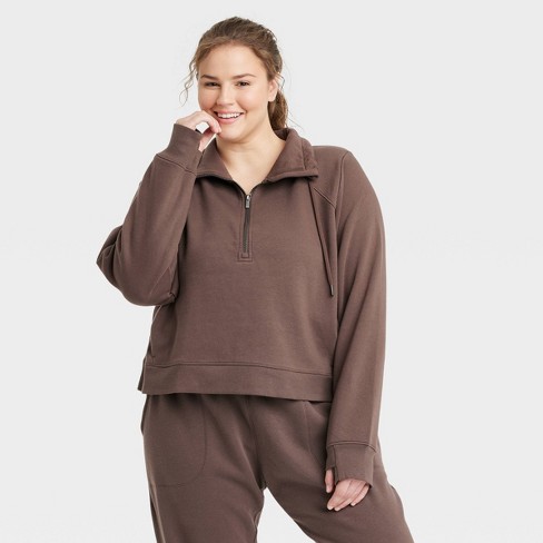 Women's Cozy Rib Hoodie - All In Motion™ Brown Xxl : Target