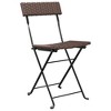 vidaXL 4pcs Foldable Patio Bistro Chairs - Made with Brown PE Rattan and Immovable Steel Frame - Convenient - 4 of 4