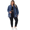 Agnes Orinda Women's Plus Size Button Denim Long Boyfriend Long Sleeve with Pockets Casual Shirt Jean Jackets - 3 of 4