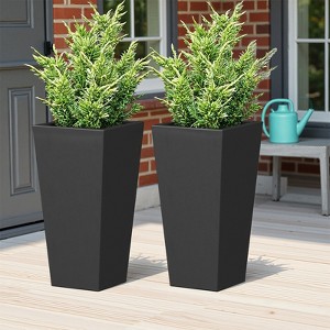 Wooakway Outdoor/Indoor/Decor/Garden Large Tall Metal Planter Pots Planter Boxes Cachepots Nursery Pots - 1 of 4