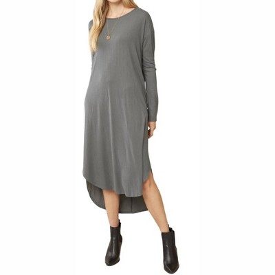 Women's Ribbed Pocket Midi Dress - entro