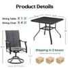 Maggift Patio Seating Sets, 5-Piece Outdoor Table and Chairs Set, with Swivel Chairs, Patio Table, Paded, for Poolside, Brown, 25.2"*25.2"*48.6" - 2 of 4