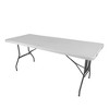 HOMLUX 6ft Portable Folding Table Sets with 4 Chairs, Built-in Wheels, Indoor Outdoor Camping - 2 of 4