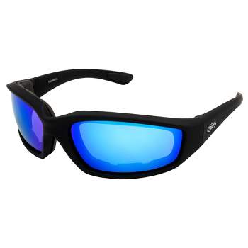 Global Vision Kickback Safety Motorcycle Glasses with Blue Lenses