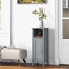 Tangkula Bathroom Storage Organizer Narrow Floor Cabinet w/ 2-Tier Cabinet Open Compartment - 4 of 4
