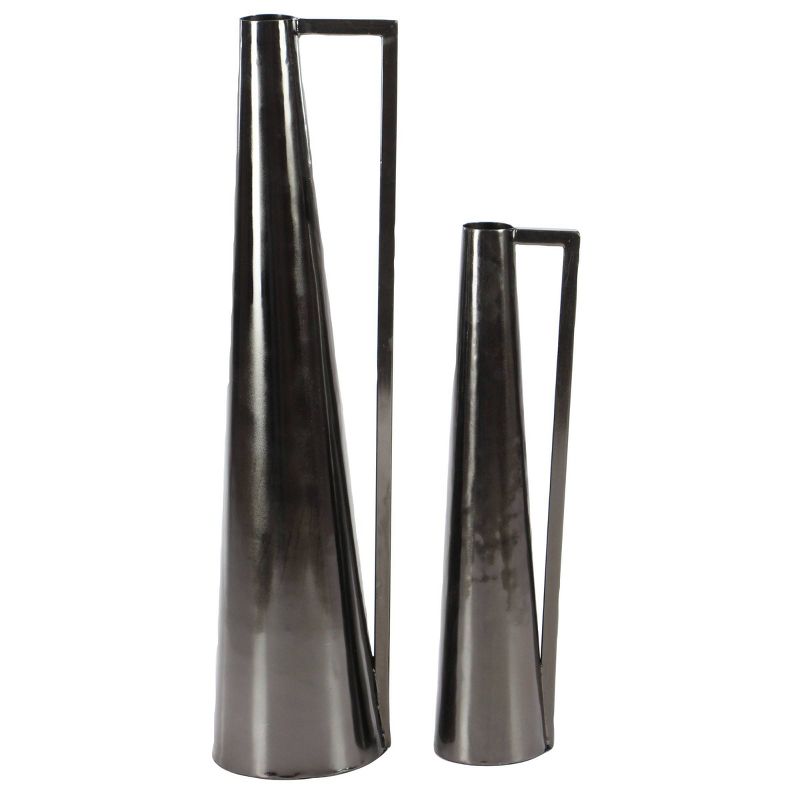 Set of 2 Modern Tapered Iron Pitcher Vases - Olivia & May, 1 of 5