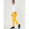 Lars Amadeus Men's Plaid Printed Slim Fit Flat Front Business Dress Pants - 4 of 4
