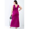 Slickblue Plus Size V-neck Sleeveless Maxi Dress, Slim Fit, Casual or Chic Style, Colors and Size Options - 4 of 4