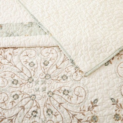 Vintage Floral Queen Cotton Reversible Bedspread Set