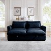 Cozy Two-Seater: Corduroy Sofa with Built-In Footrest Storage - 2 of 4