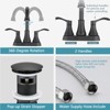 ChicFurnit Bathroom Sink Faucet Centerset 360 Degree Swivel Spout with Pop Up Drain for Modern Bathrooms, Black, 10.63"*9.65"*2.56" - 4 of 4