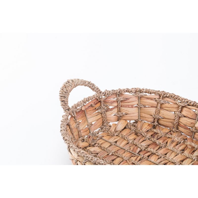 Vintiquewise Seagrass Fruit Bread Basket Tray with Handles, 5 of 7