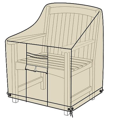 Plow & Hearth - Heavy Duty Deluxe Outdoor Armchair Cover, Sand