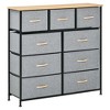CAVINAS Bedroom Dresser with 8/9 Fabric Drawers,Storage Tower Chest of Drawers with Steel Frame and Wood Top,Dark Gray - 2 of 4
