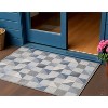 Blue And Gray Geometric Stain Resistant Indoor Outdoor Area Rug - 2 of 4