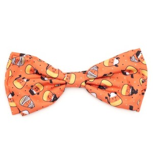 The Worthy Dog Candy Corn Ghouls Bow Tie - Adjustable Pet Collar Accessory - 1 of 3