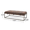 DOMETOUR Upholstered Metal Ottoman Bench, Brown - 3 of 4
