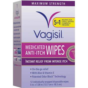 Vagisil Maximum Strength Anti-Itch Medicated Feminine Intimate Wipes - 20ct