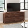 60" Haisley Mid-Century Modern Storage Buffet TV Stand for TVs up to 64" with Adjustable Shelves Dark Walnut - Taylor & Logan - 2 of 4