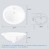 Garvee Bathroom Vessel Sink, Semi Recessed Round Ceramic Basin 20.24 x 17.01 x 7.64 in, White Countertop Vanity Sink with Single Faucet Hole - 4 of 4
