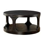 Sande Farmhouse Round Wood Coffee Table Antique Black - HOMES: Inside + Out
