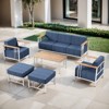 Belord Metal Patio Furniture Set with 10" Extra Thick Cushion, 6PCS Outdoor Conversation Set with Patio Chair, Couch, Coffee Table and Ottoman - 3 of 4