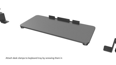 Adjustable Black Clamp-On Under Desk Keyboard Tray