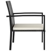 vidaXL Modern Patio Dining Chairs - Set of 2, Outdoor Use Poly Rattan Design in Black with Cream Cushions, Weather-Resistant and Lightweight - 3 of 4