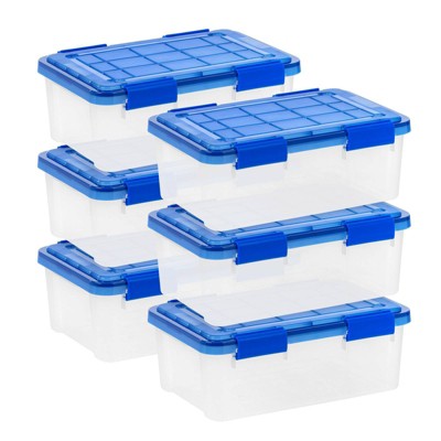 Iris 28qt 6pk Snap Top Plastic Storage Bin : Target