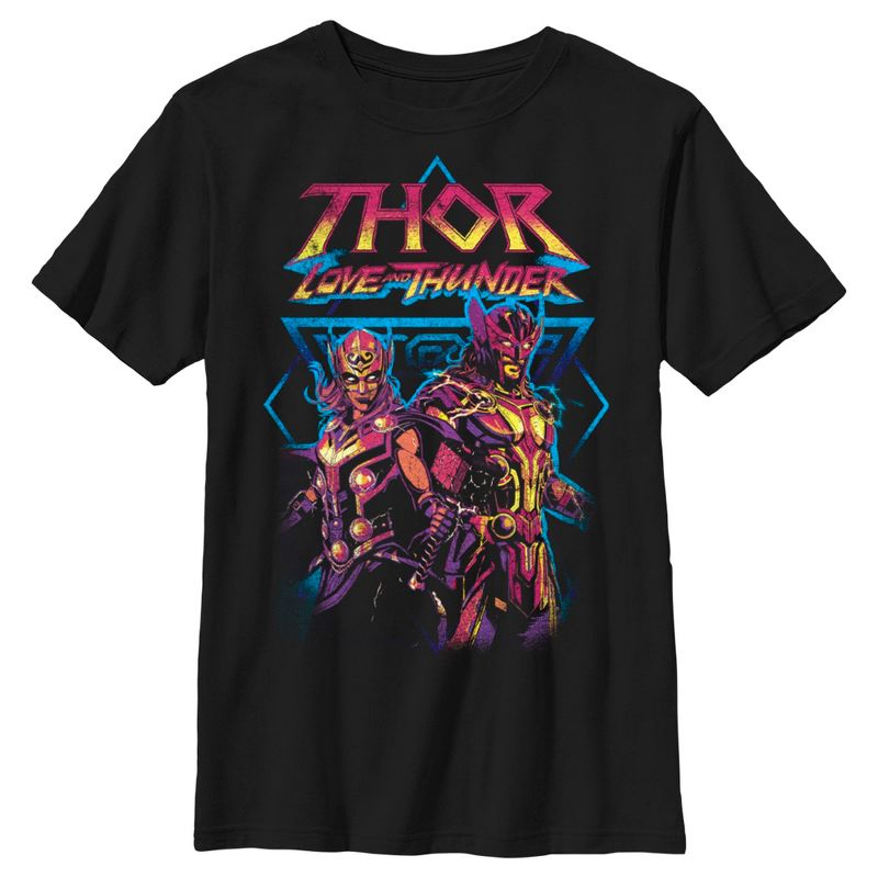 Boy's Marvel: Thor: Love and Thunder Distressed Main Characters T-Shirt, 1 of 6